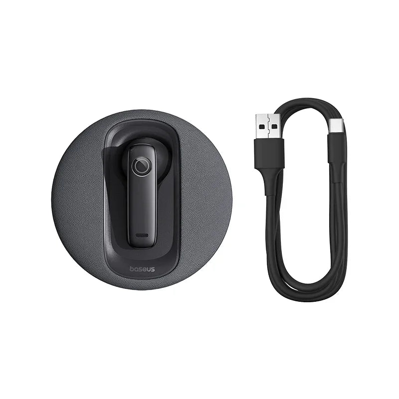 Écouteur Mono Baseus CM10 – Bluetooth 5.3, Double Micro, ANC & Charge Solaire