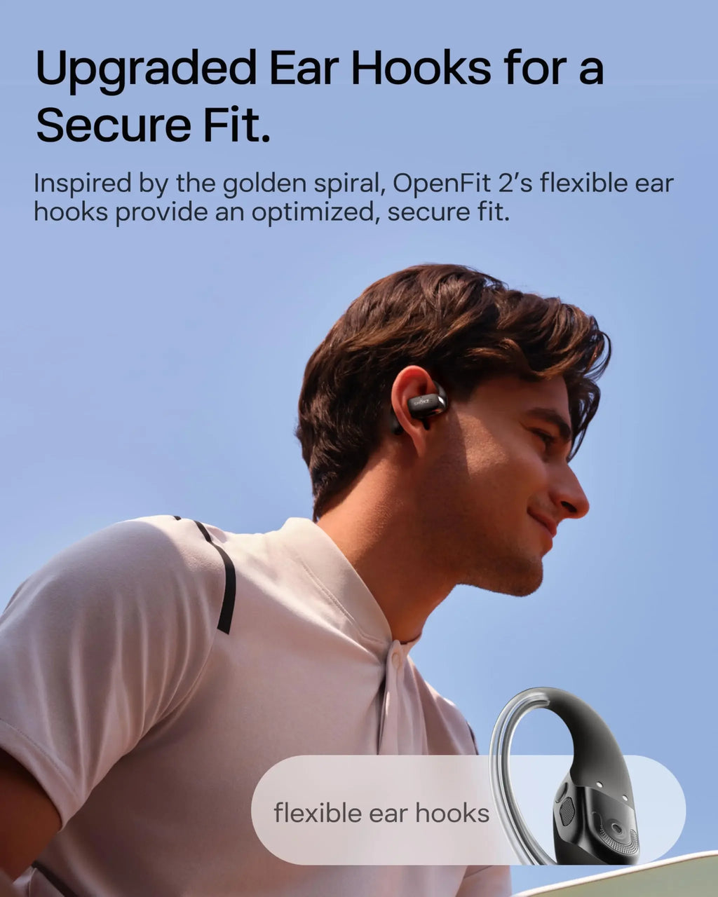 Écouteurs Open-Ear SHOKZ OpenFit 2 – Bluetooth, LED, Micro & Crochet Confortable