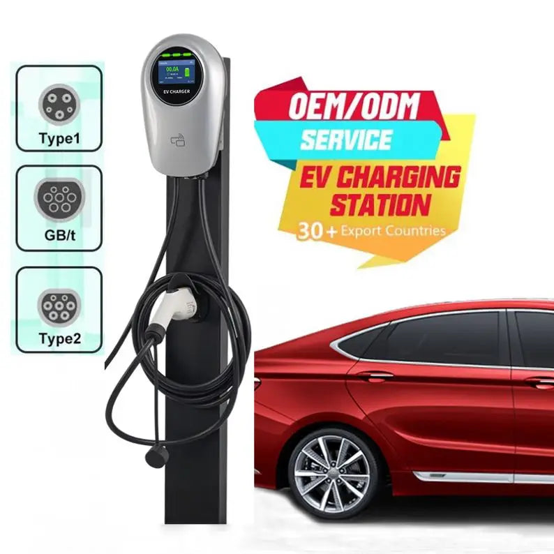 Borne de recharge commerciale ZHK pour véhicules électriques (CA) avec application multifonctionnelle, bouton RFID et chargeur triphasé 44 kW 400 V.