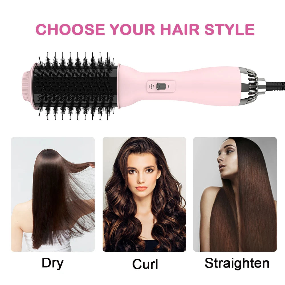 Peigne électrique ULELAY en livraison directe, 3 en 1 : sèche-cheveux, volumateur, lisseur et brosse à air chaud.