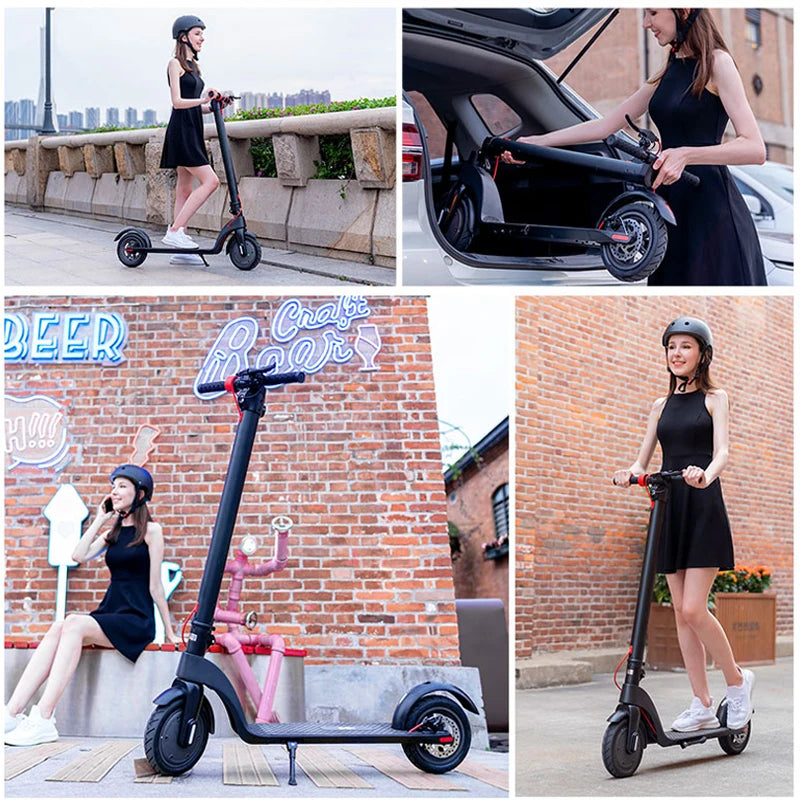 Trottinette électrique pliable KIXIN X7 avec batterie amovible, étanche, légère, 2 roues, éclairage LED, longue autonomie et application intelligente.