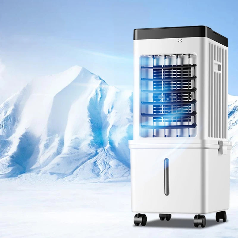 Ventilateur refroidisseur d'air par évaporation portable en plastique, alimenté par secteur, à 3 vitesses, pour la maison et le bureau