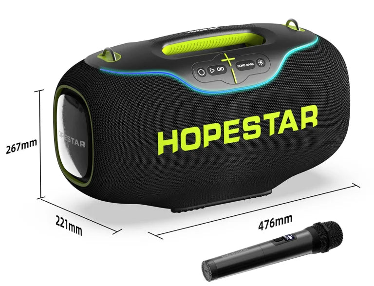 Enceinte Bluetooth HOPESTAR A80 – 350W, IPX6, 30000mAh, RGB & Micro Sans Fil