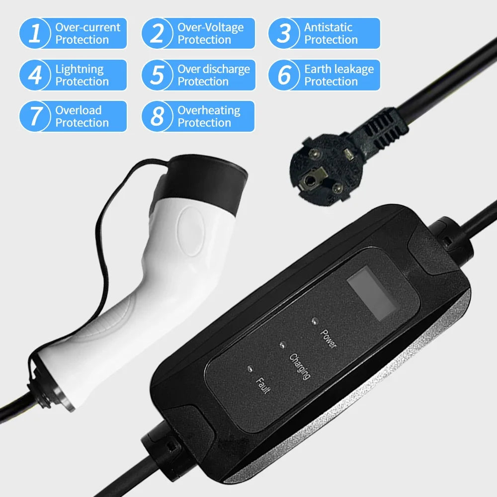 Borne de recharge intelligente HICI 7 kW/11 kW CA pour véhicules électriques, type 2, 16 A/32 A, borne de recharge pour véhicules électriques 22 kW