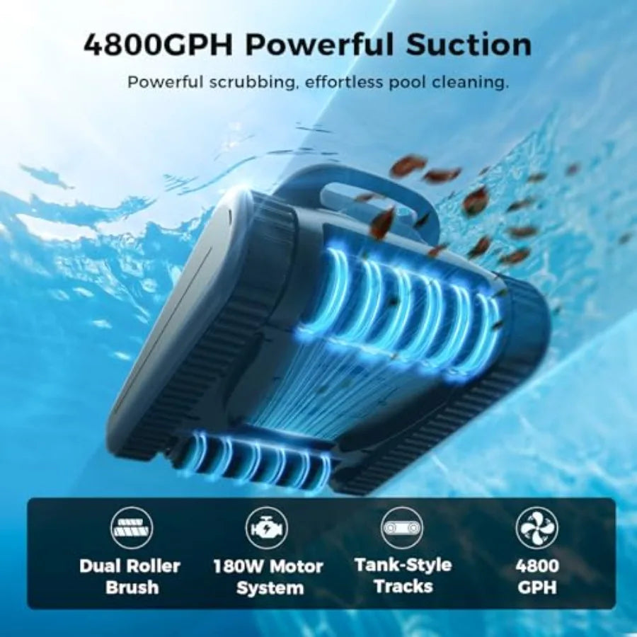 Aspirateur Robot de Piscine Automatique | Nettoyage 3-en-1 Sans Fil pour Piscines Enterrées
