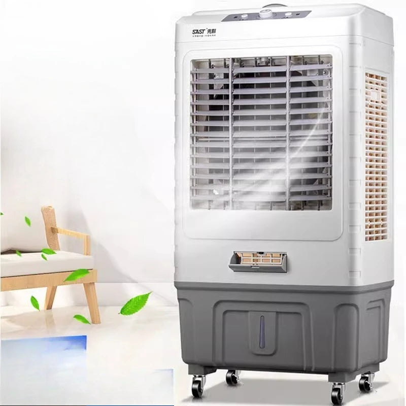 Ventilateur de climatisation à circulation d'évaporation pour réfrigérateur industriel, grand format, avec ajout d'eau fraîche. Utilisation commerciale.
