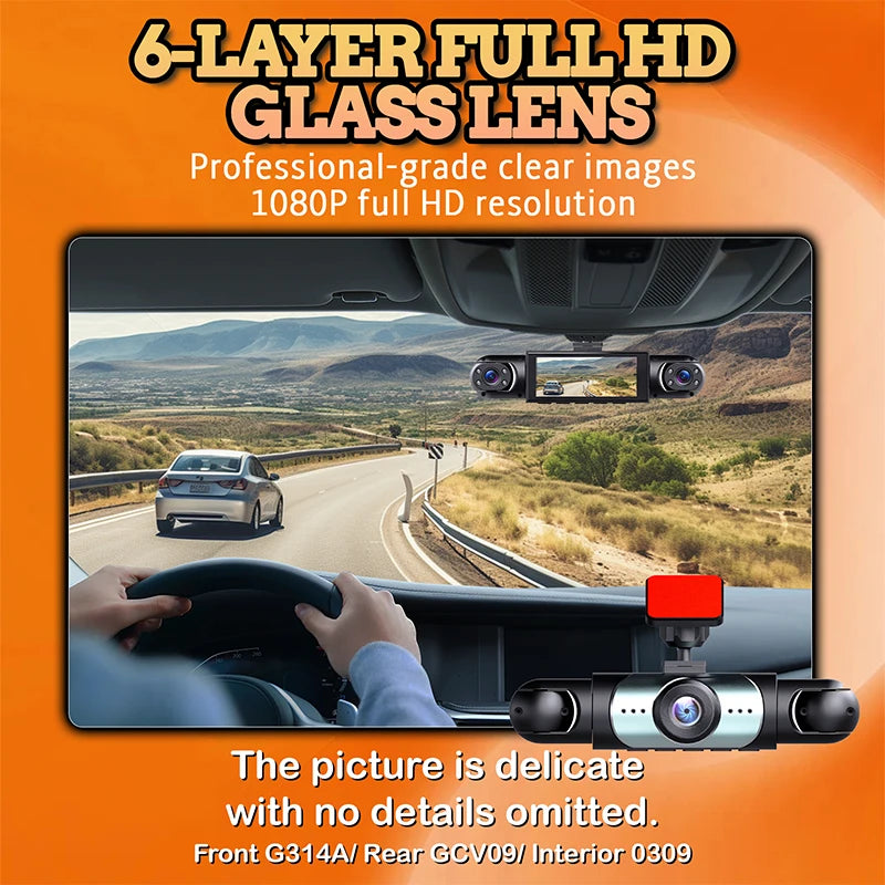 Caméra embarquée WDSZKMYF 1080p, 4 objectifs, angle 170°/120°, enregistrement en boucle, capt. G