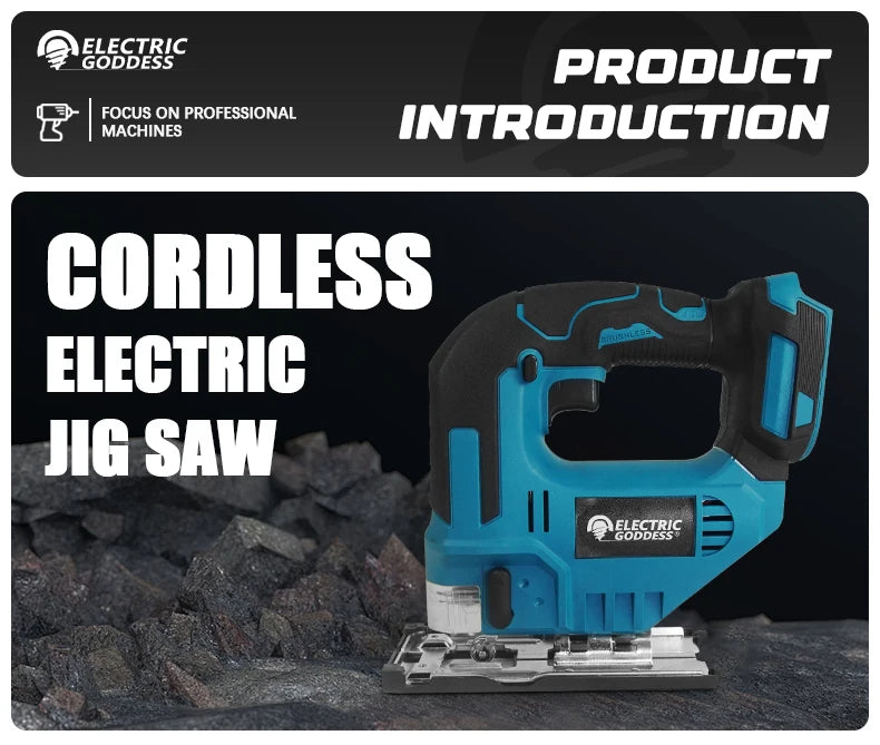 Scie sauteuse sans fil Electric Goddess, 18 V, 750 W, coupe bois/métal/PVC, 800-3500 tr/min