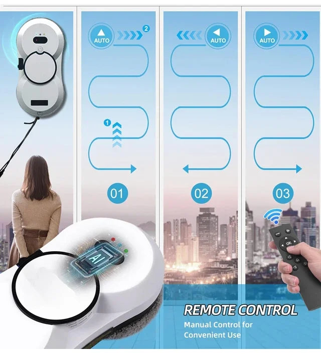 Système UPS Robot Nettoyeur de Vitres Aspirateur Appareil Maison Intelligent Nettoyage Automatique de Vitres Laveuse de Vitres Balais Électriques