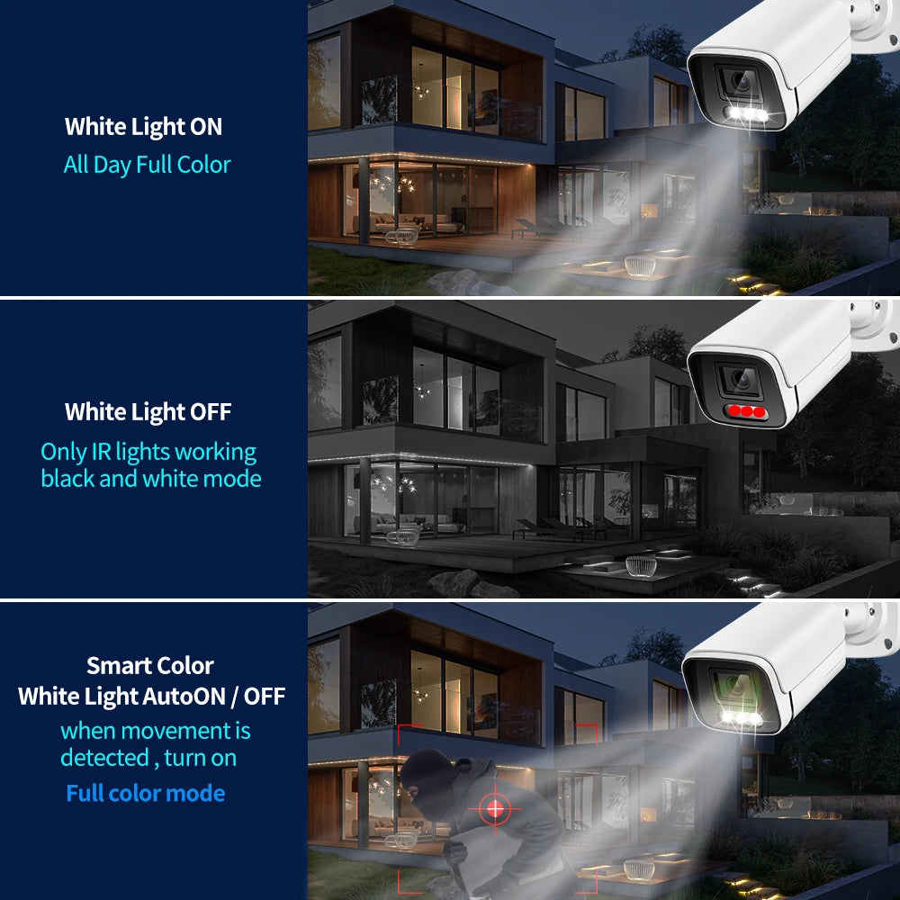 Caméra IP bullet ASECAM 8 MP, PoE, IP67, H.265, vision nocturne couleur, CE, extérieur