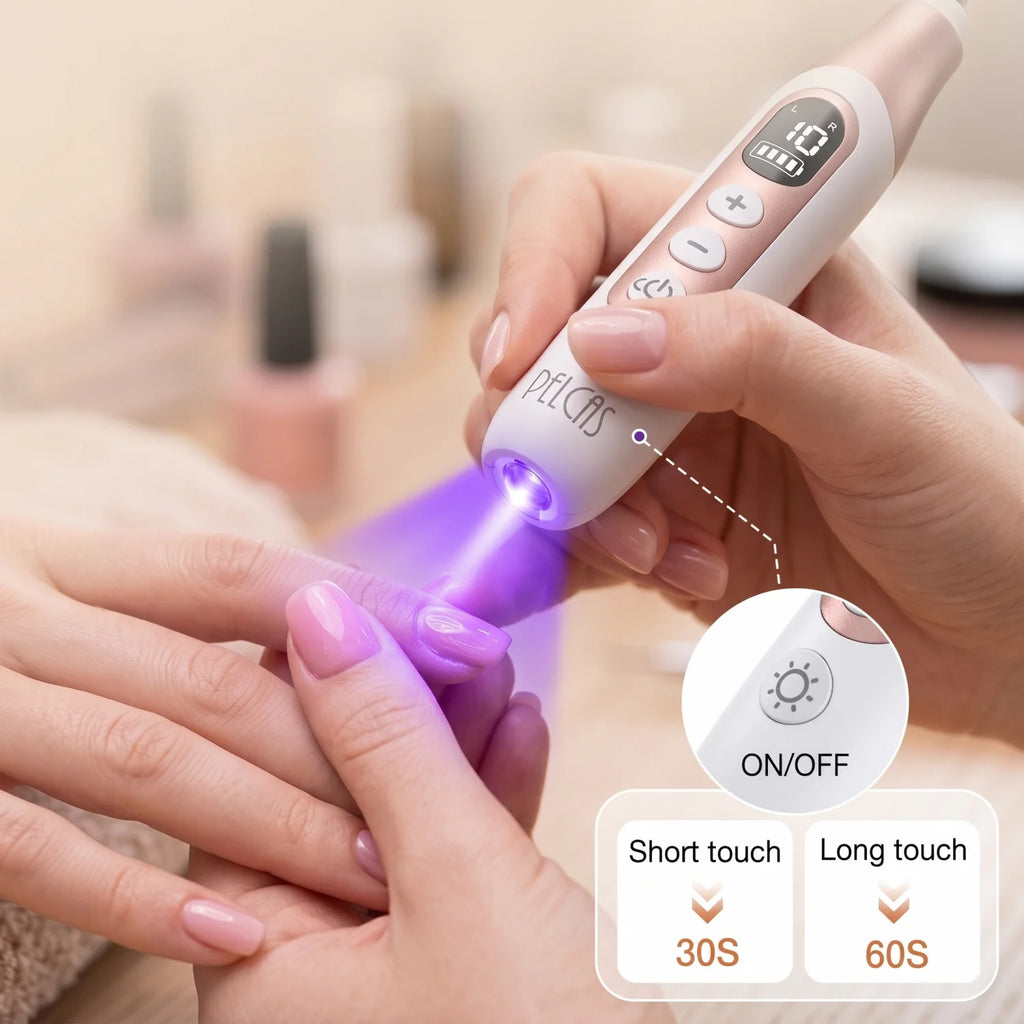 Nouvelle ponceuse à ongles portable 2 en 1 rechargeable USB avec lampe UV et séchage rapide pour manucure