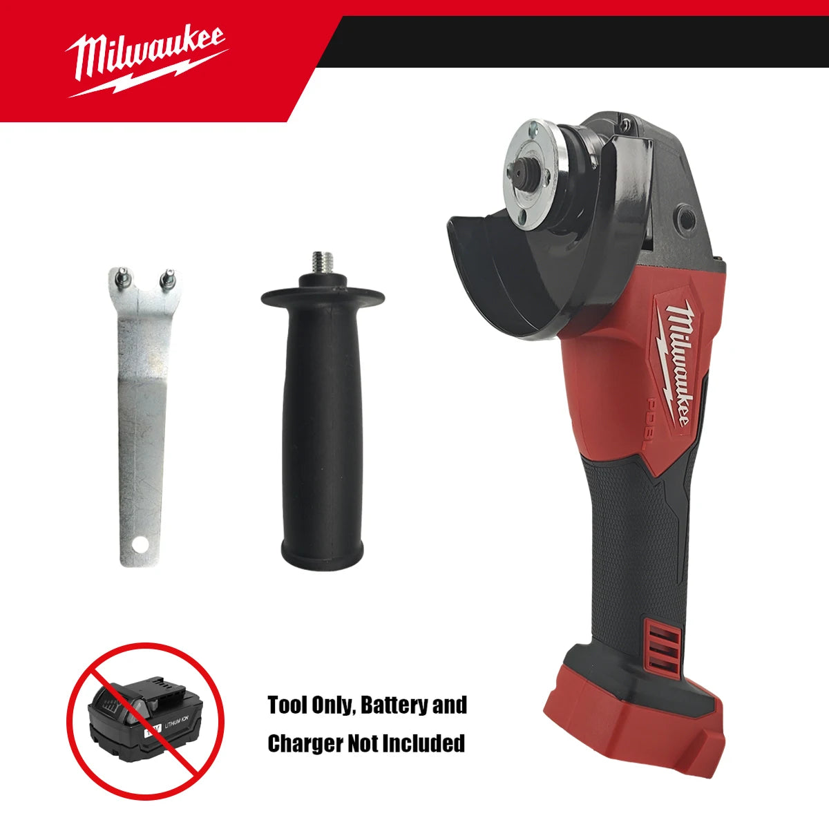 Meuleuse d'angle sans fil Milwaukee M18 de 125 mm avec interrupteur à palette sans verrouillage pour le polissage et la découpe