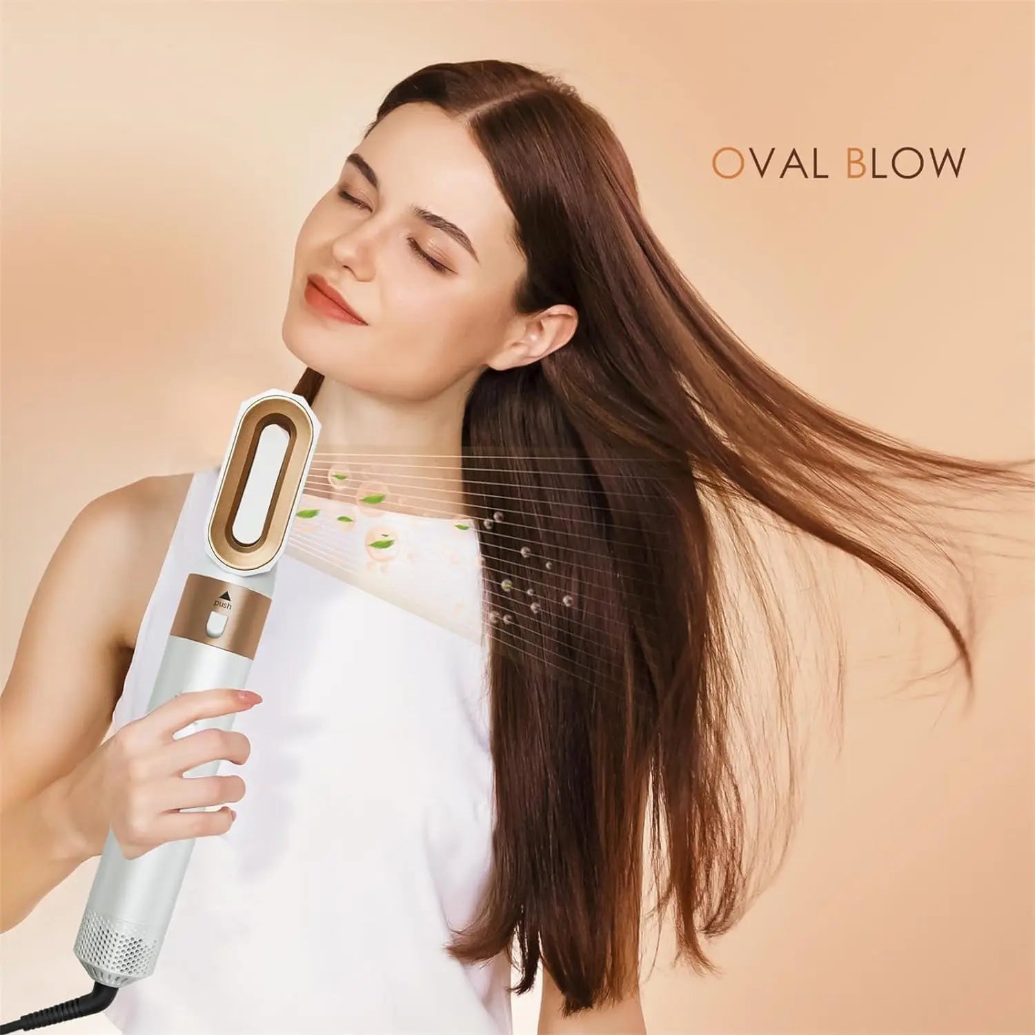 Brosse à air chaud et sèche-cheveux 5 en 1, 110 000 tr/min, ions négatifs, bouclage et lissage