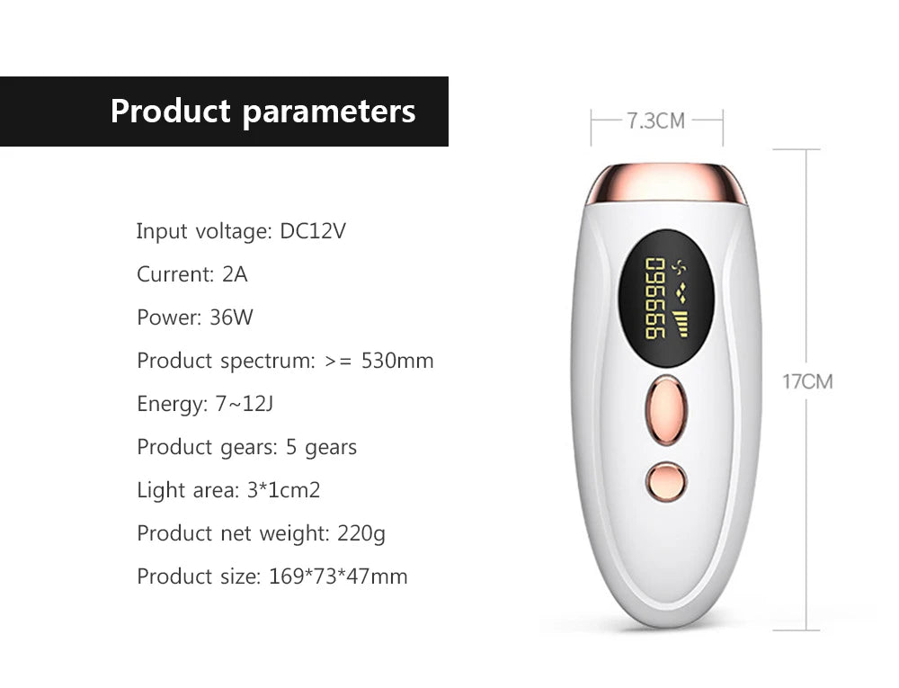 Appareil IPL Professionnel 999 999 Flashs | Épilation Durable et Indolore pour Femmes à Domicile