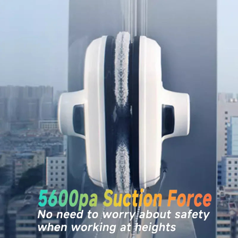 Robot aspirateur de vitres à jet d'eau avec réservoir, aspirateur intelligent pour vitres et murs, machine de nettoyage en une seule touche.