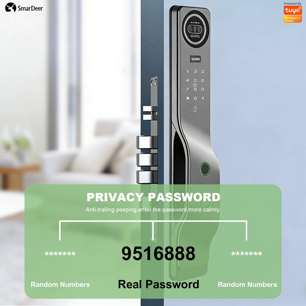 Serrure de porte intelligente Tuya avec reconnaissance faciale 3D, interphone vocal, vidéosurveillance, serrure électronique antivol pour la maison