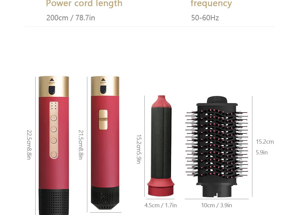 Sèche-cheveux automatique transfrontalier 5 en 1, peigne, lisseur multifonction, fer à friser, trois fonctions pour une coiffure révolutionnaire