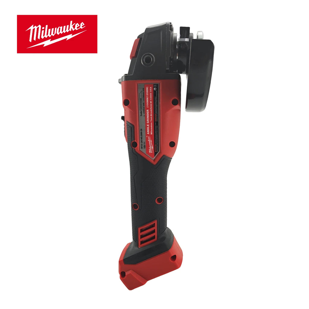 Meuleuse d'angle sans fil Milwaukee M18 de 125 mm avec interrupteur à palette sans verrouillage pour le polissage et la découpe
