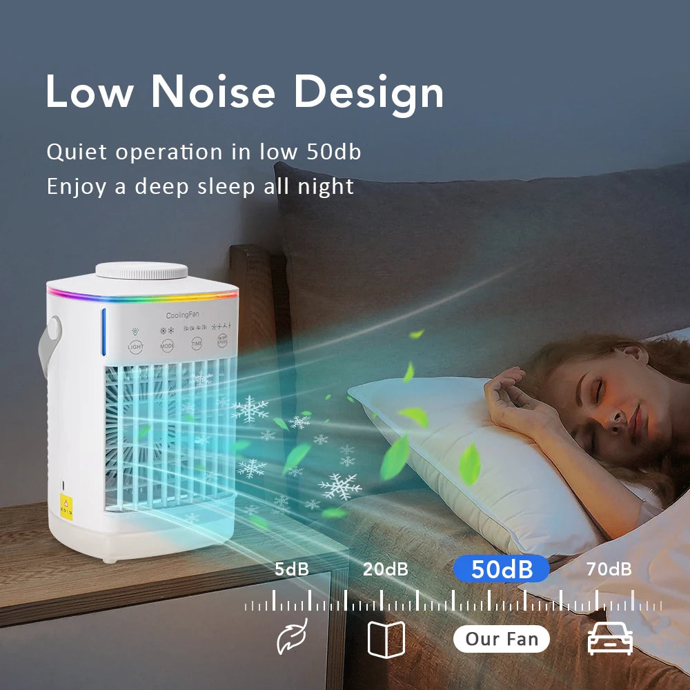 Rafraîchisseur d'Air Portable | Climatiseur Compact Rechargeable avec Brumisateur et Humidificateur