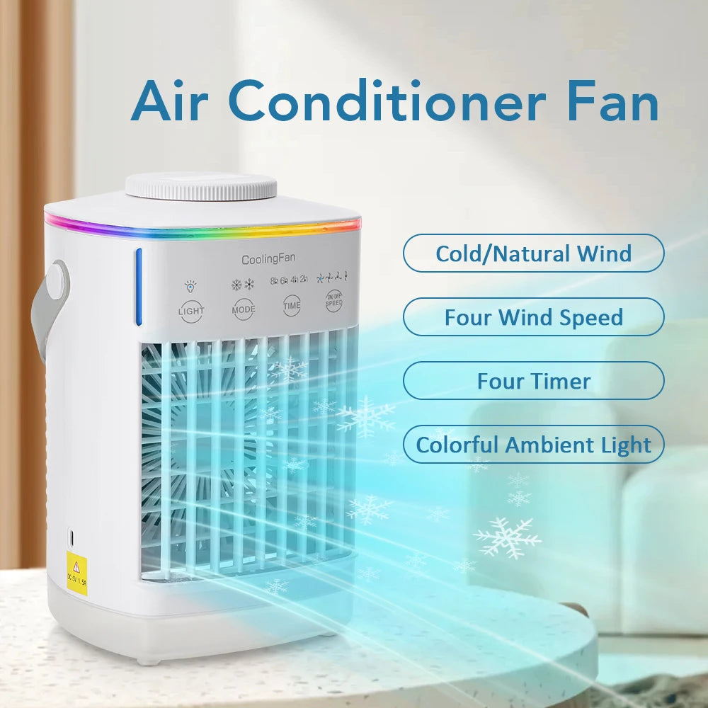 Rafraîchisseur d'Air Portable | Climatiseur Compact Rechargeable avec Brumisateur et Humidificateur