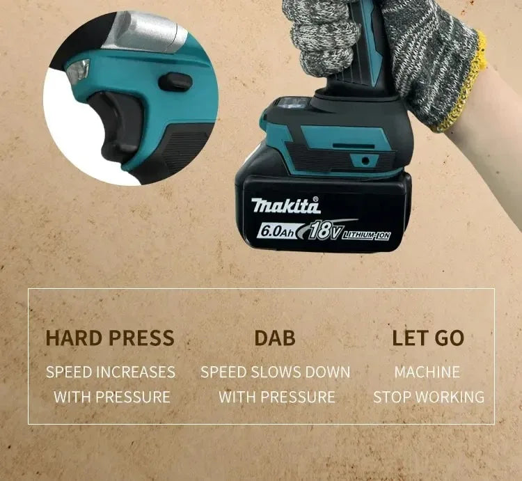 Clé à chocs électrique sans fil Makita Brushless DTW700, outil électrique compatible avec les batteries 18 V, pour la réparation automobile
