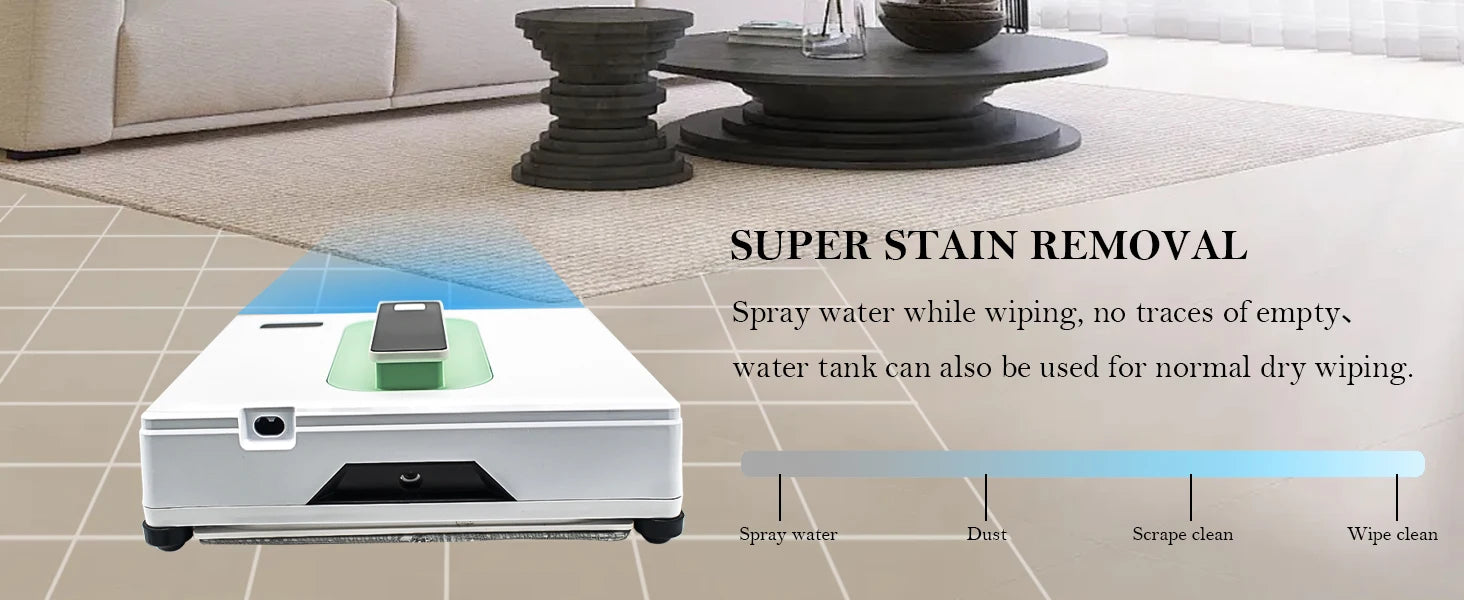 Robot aspirateur de vitres amélioré 2026 avec aspirateur intelligent automatique double bidirectionnel ultra-mince de 5600 Pa, pour carrelage/classe