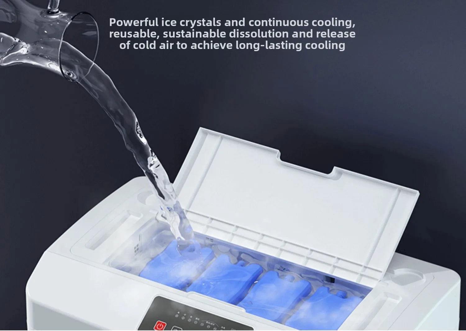 Ventilateur Chigo avec compartiment à glace : refroidissement puissant pour les chaudes journées d'été