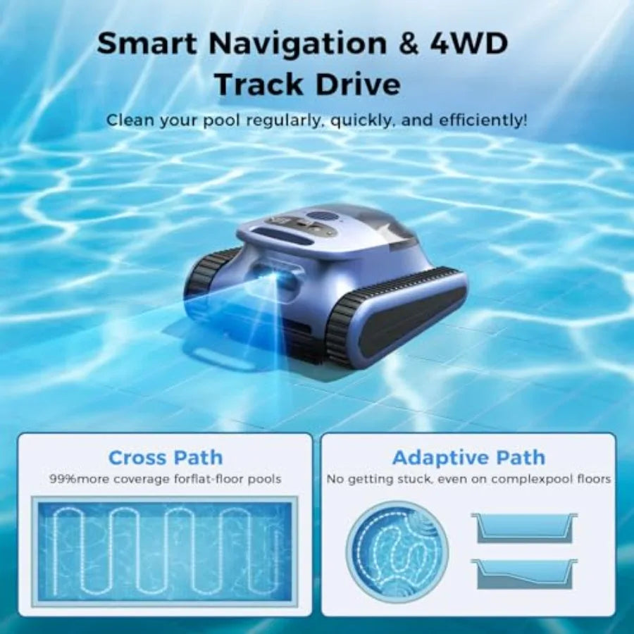 Aspirateur Robot de Piscine Automatique | Nettoyage 3-en-1 Sans Fil pour Piscines Enterrées