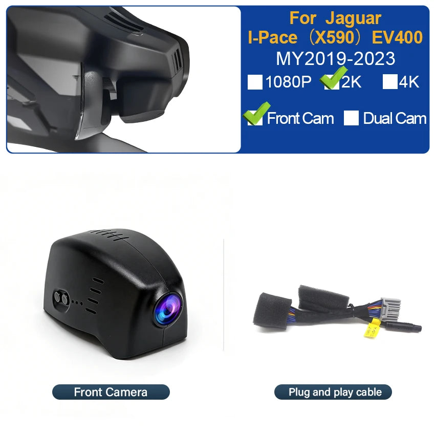 Caméra embarquée pour Jaguar L-Pace et I-Pace (X590) 2019-2023 : installation facile, enregistrement vidéo haute qualité 4K 2160p.