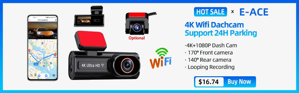 Caméra embarquée HD 1080p tactile avec vision nocturne, enregistreur vidéo pour véhicule, enregistreur de conduite avant et arrière.