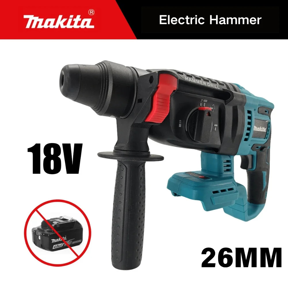 Marteau perforateur Makita DHR242 18V d'origine : faibles vibrations (13,5 m/s²), utilisation confortable pour les longues séances de perçage.