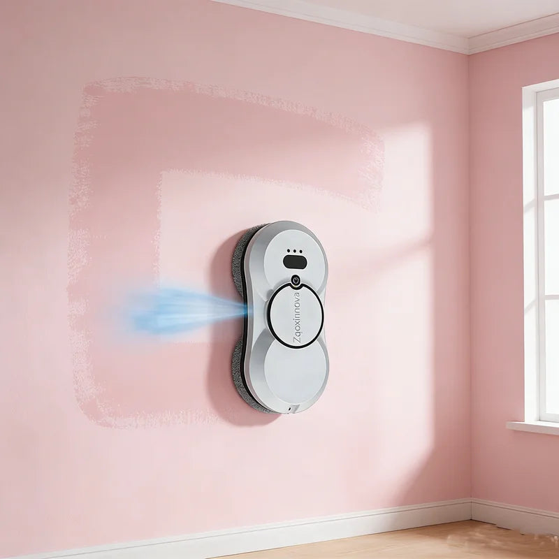 Robot aspirateur de vitres à jet d'eau avec réservoir, aspirateur intelligent pour vitres et murs, machine de nettoyage en une seule touche.