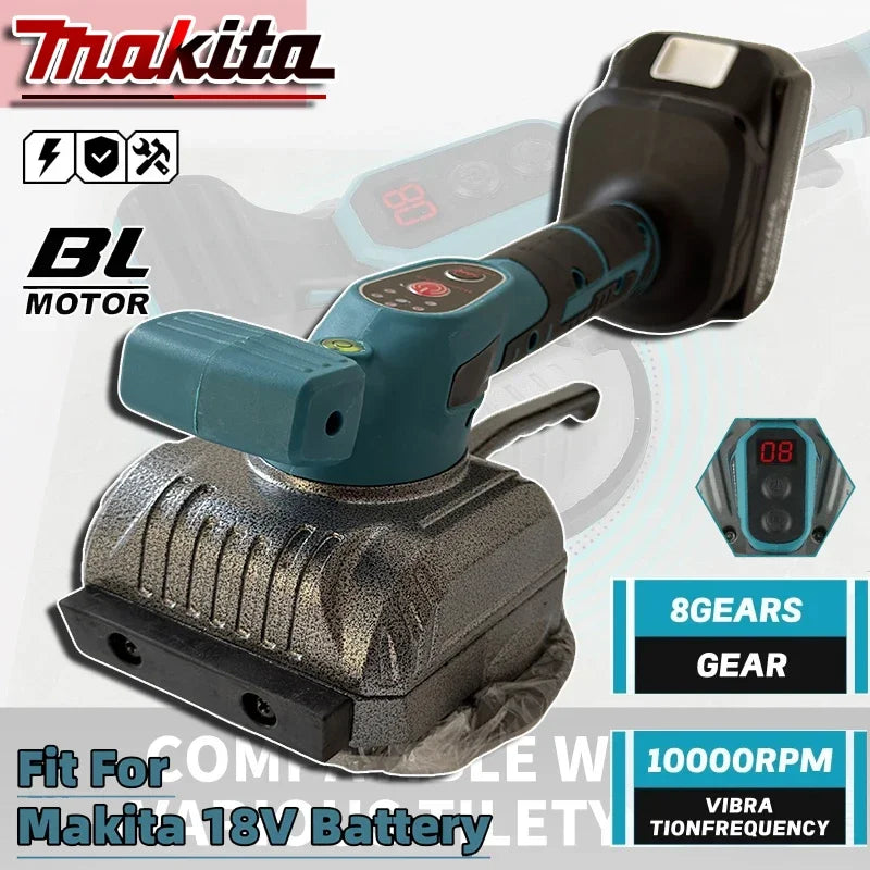 Outil de Pose de Carrelage Électrique Makita | Niveleuse Vibrante 10 000 RPM avec 8 Vitesses et Batterie Longue Autonomie