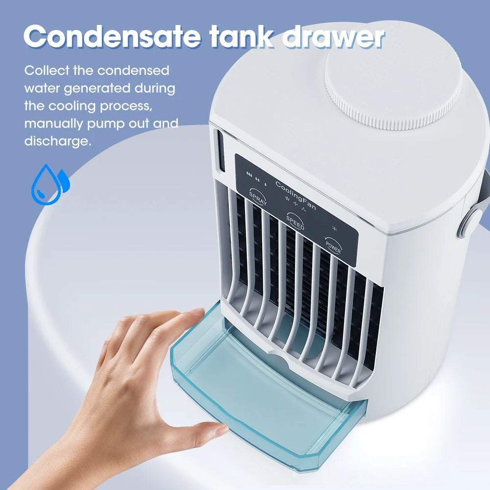 Rafraîchisseur d'Air Portable | Climatiseur Compact Rechargeable avec Brumisateur et Humidificateur