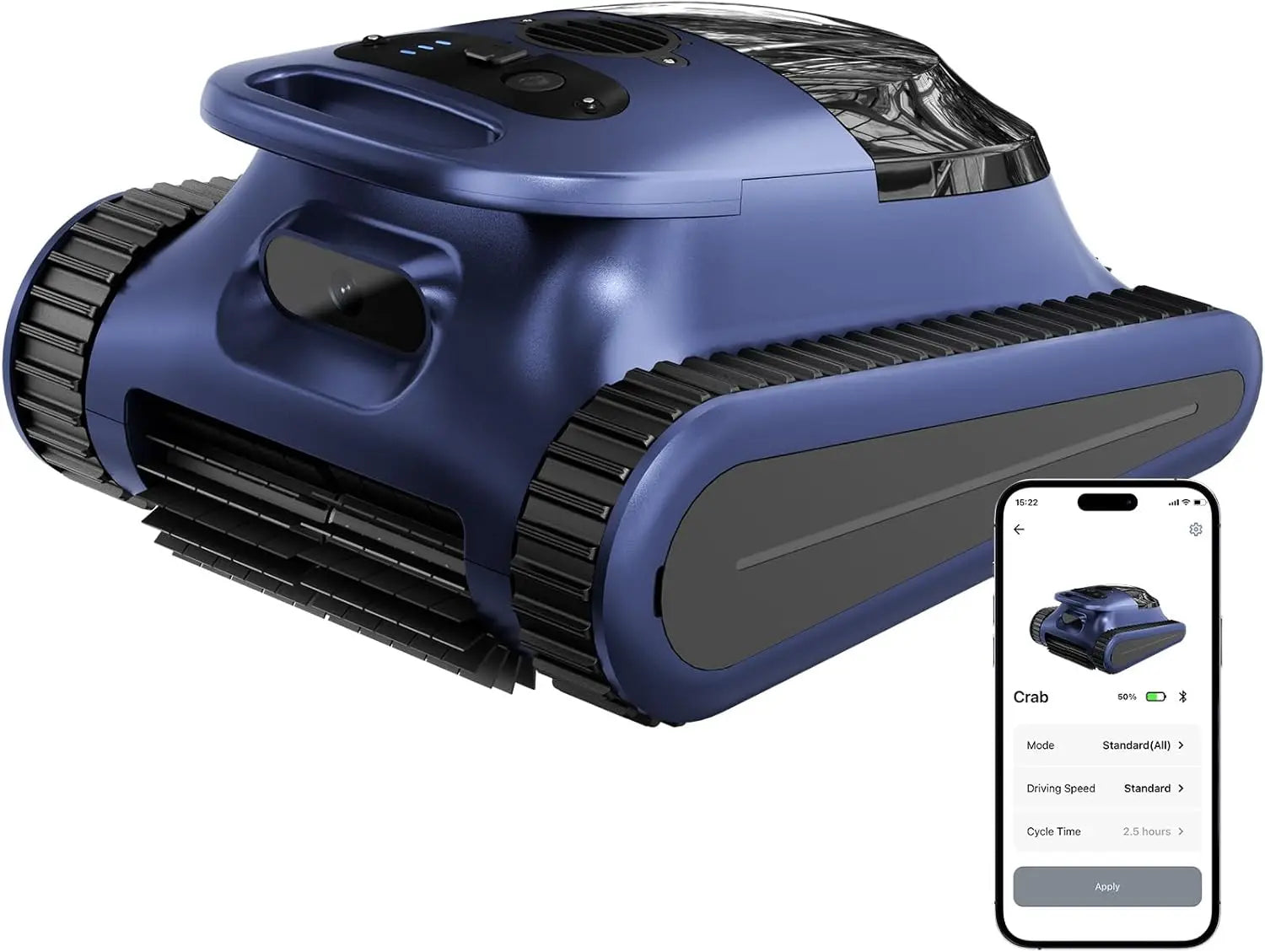 Robot aspirateur de piscine sans fil, aspirateur de piscine, moteur sans balais de 180 W, aspiration de 45 000 Pa, franchissement des parois et de la ligne d'eau, cartographie automatique du parcours