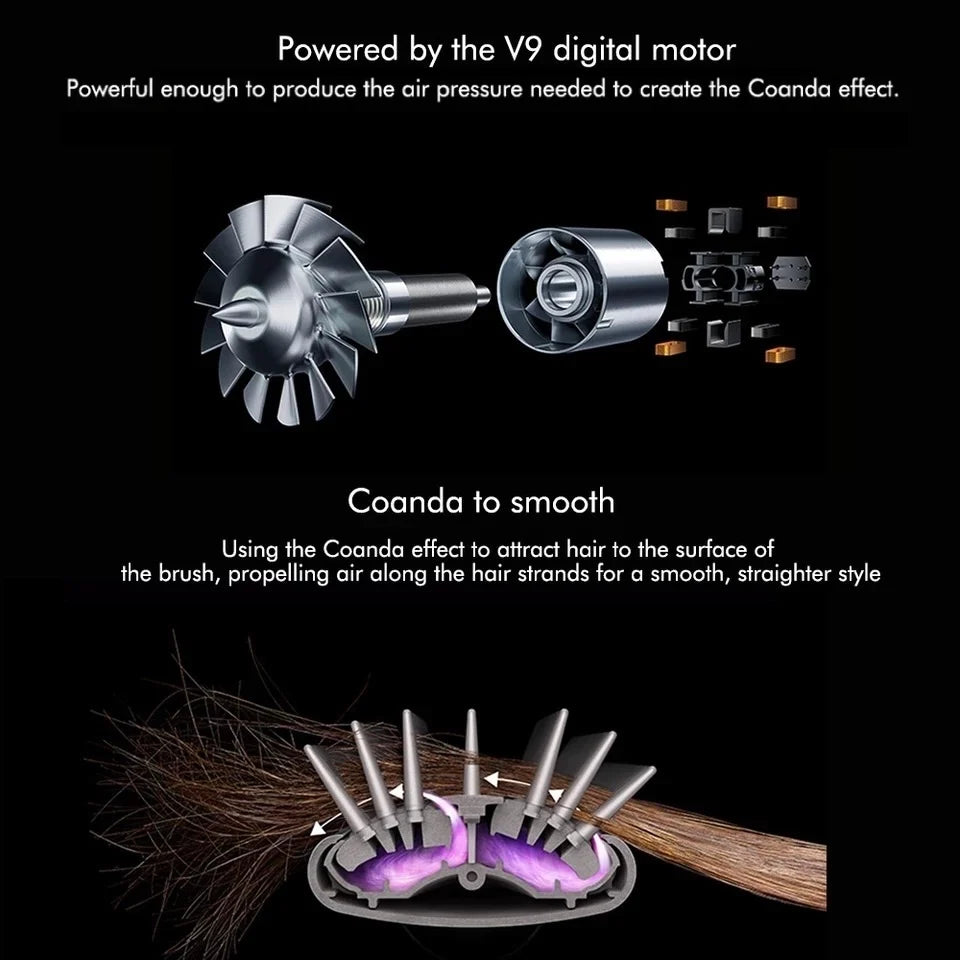 Sèche-cheveux multifonction 6 en 1 au design innovant : styler 6 en 1 avec fer à boucler et brosse à air chaud.