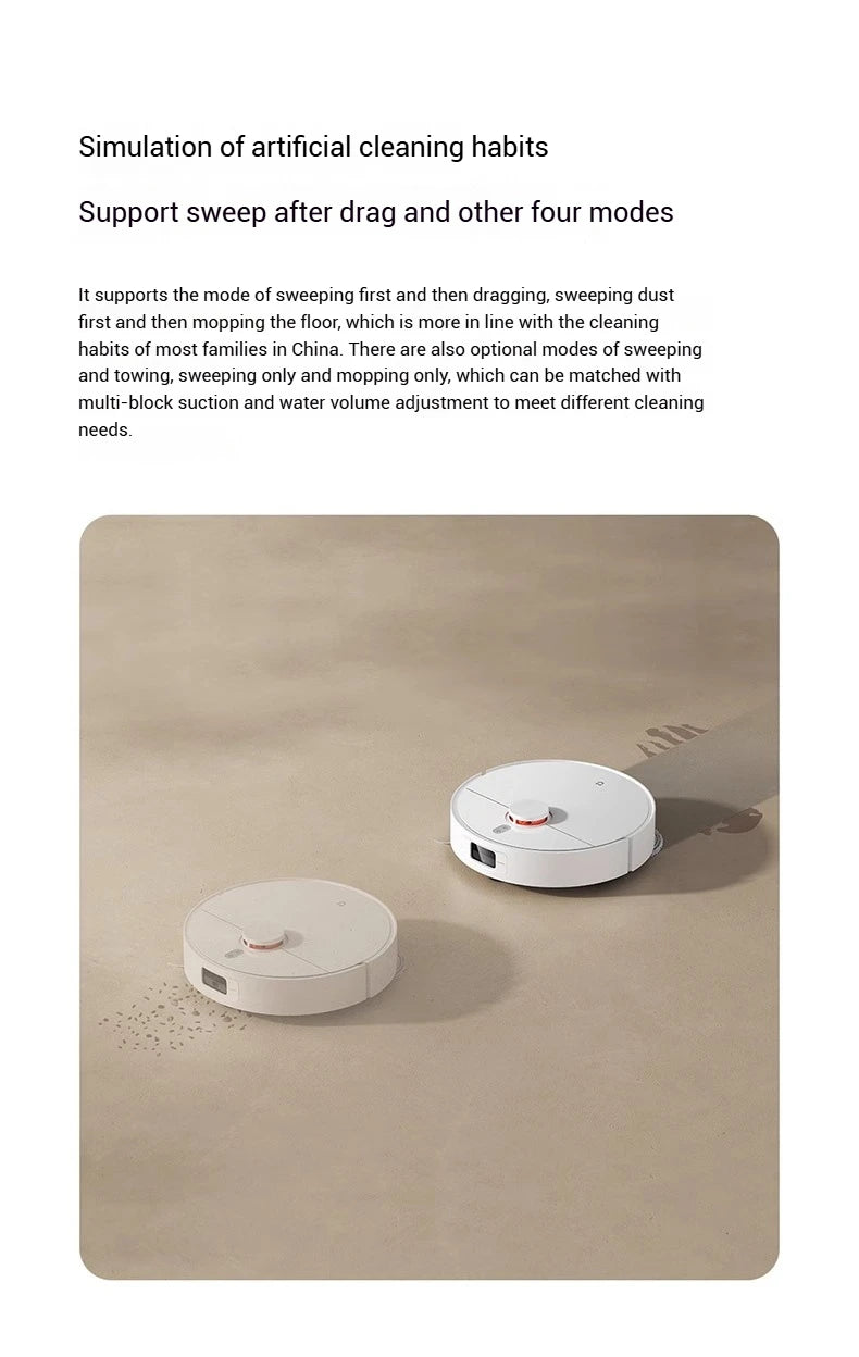 Robot aspirateur XIAOMI MIJIA H40 : nettoyage intelligent de la maison, balayage rotatif haute vitesse, aspiration cyclonique 10 000 Pa, laser LDS