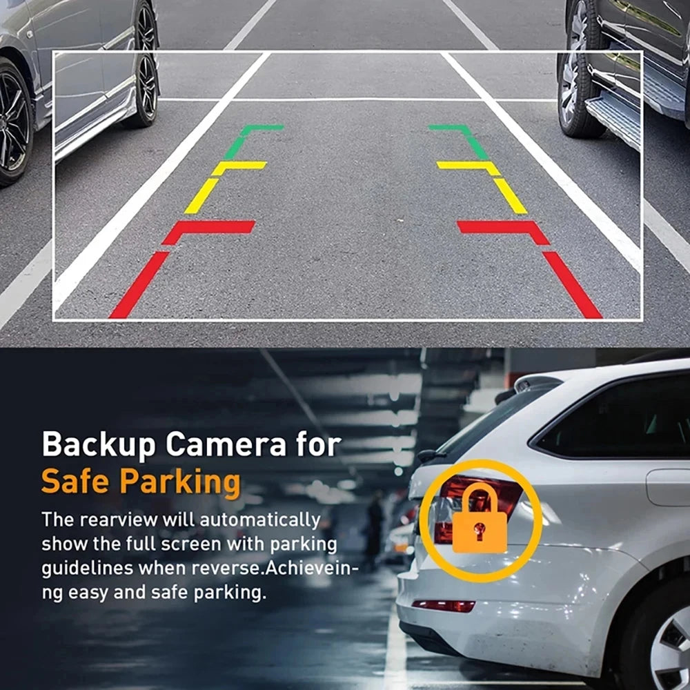 Caméra embarquée 3 canaux Wi-Fi avec DVR 1080p pour voiture (avant et intérieur), boîtier noir, surveillance de stationnement 24h/24, accessoires auto