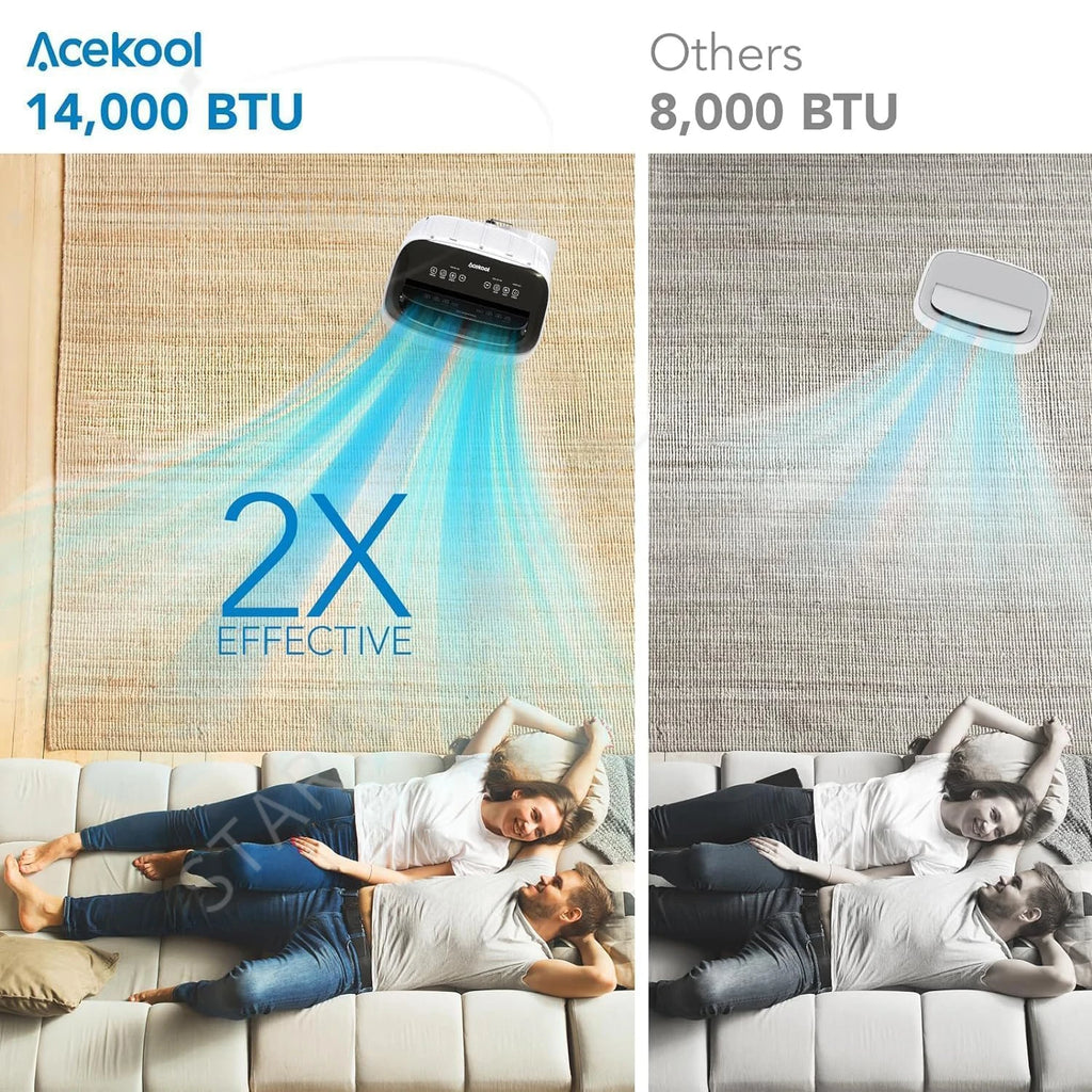 Climatiseur Mobile 14 000 BTU | Refroidit jusqu'à 750 pi², Déshumidificateur 3-en-1 et Télécommande