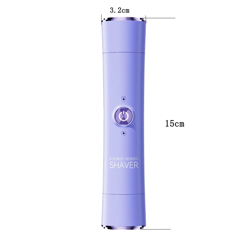 Rasoir électrique femme rotatif, double lame, rechargeable, usage corps et visage