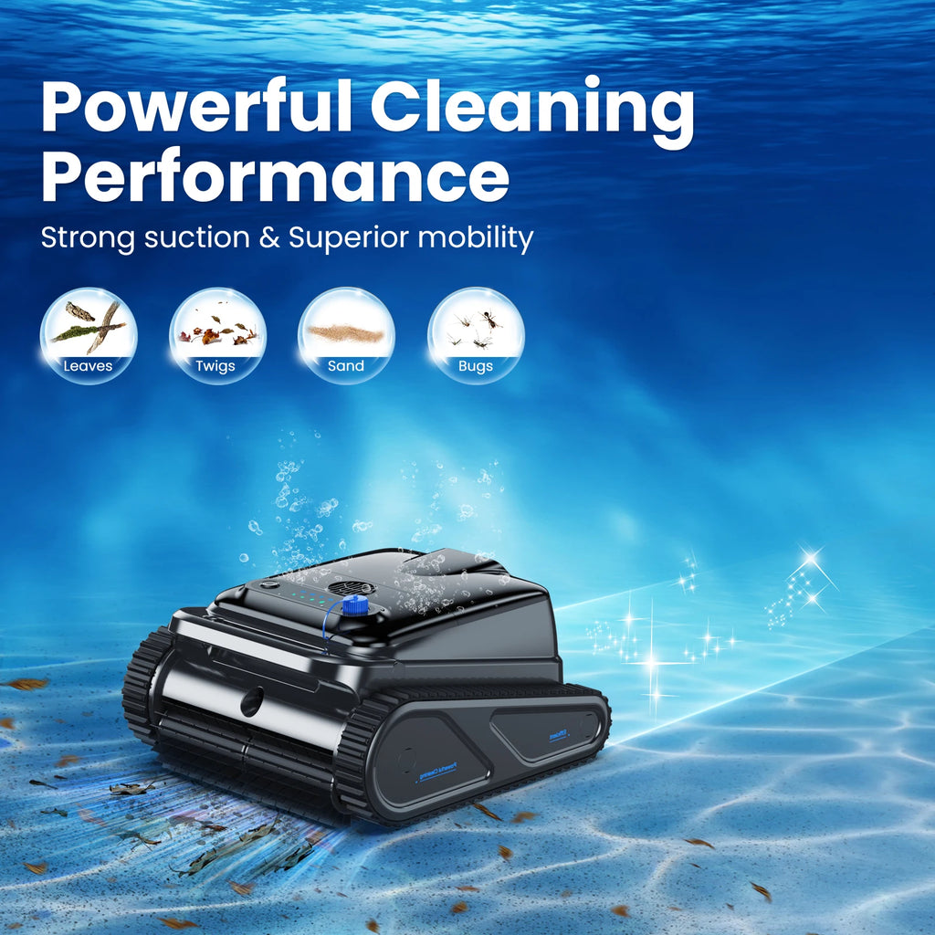 Vastorm 2026 Robot nettoyeur de piscine Y50S amélioré : autonomie de 130 minutes, stationnement automatique, puissant, sans fil, nettoyage automatique des sols et des parois.