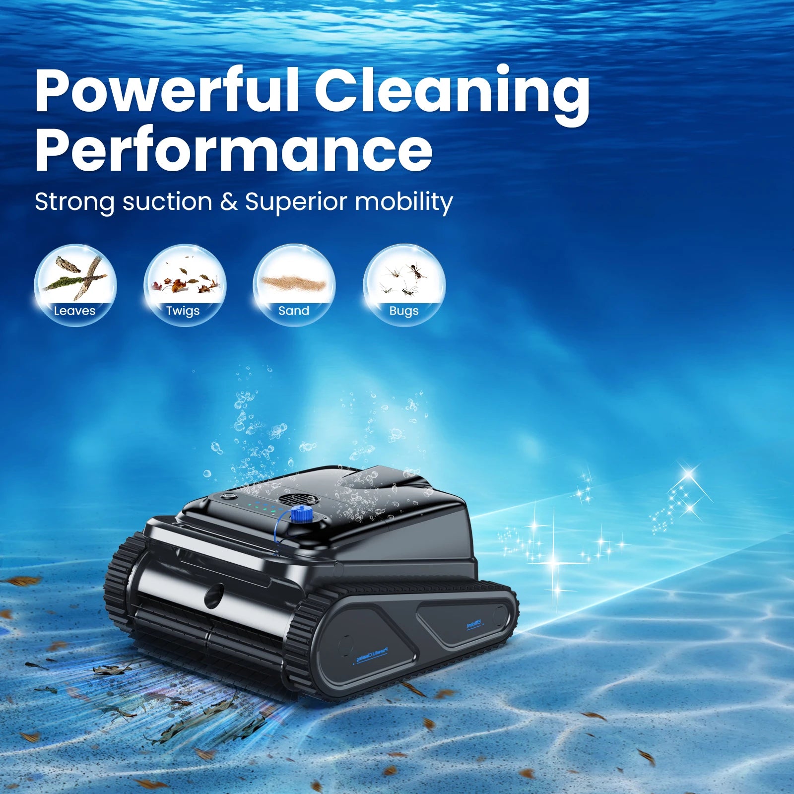 Vastorm 2026 Robot nettoyeur de piscine Y50S amélioré : autonomie de 130 minutes, stationnement automatique, puissant, sans fil, nettoyage automatique des sols et des parois.