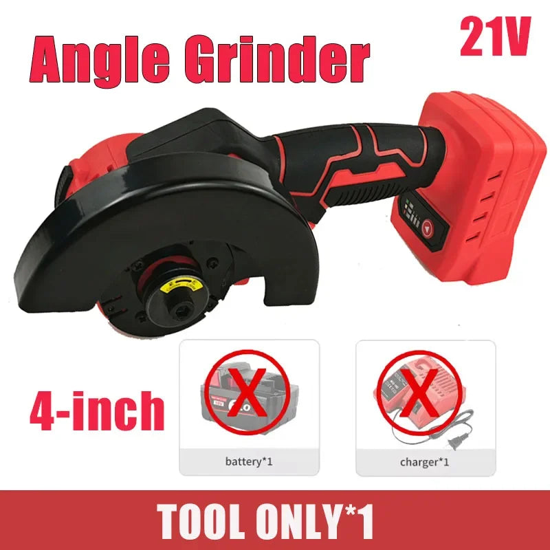 Meuleuse d'angle sans fil 4 pouces, batterie non incluse, usage industriel et bricolage