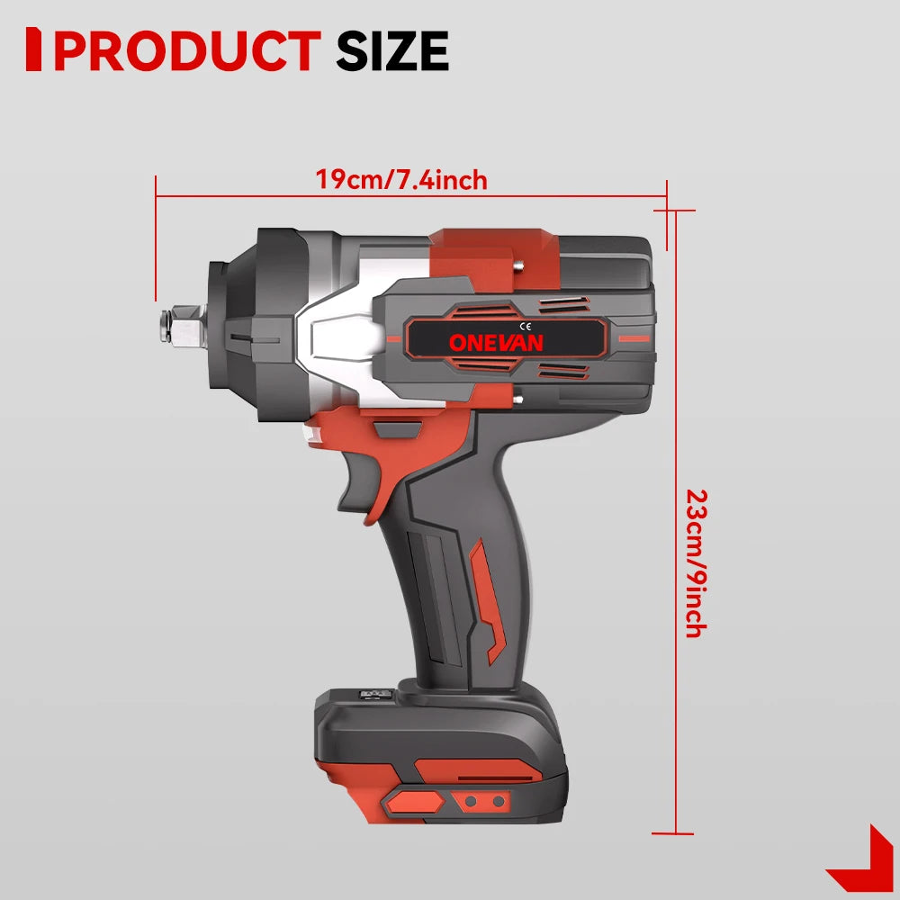 Clé à Chocs Électrique ONEVAN | 2800 N.m, Moteur Sans Balais, Outil Auto Compatible Makita