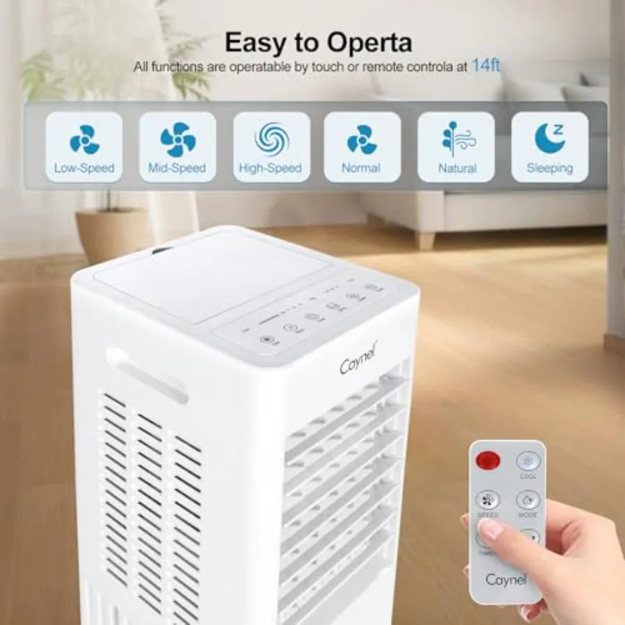 Climatiseur Mobile Silencieux | 4 Modes, 3 Vitesses, Télécommande et Minuterie 7,5 h