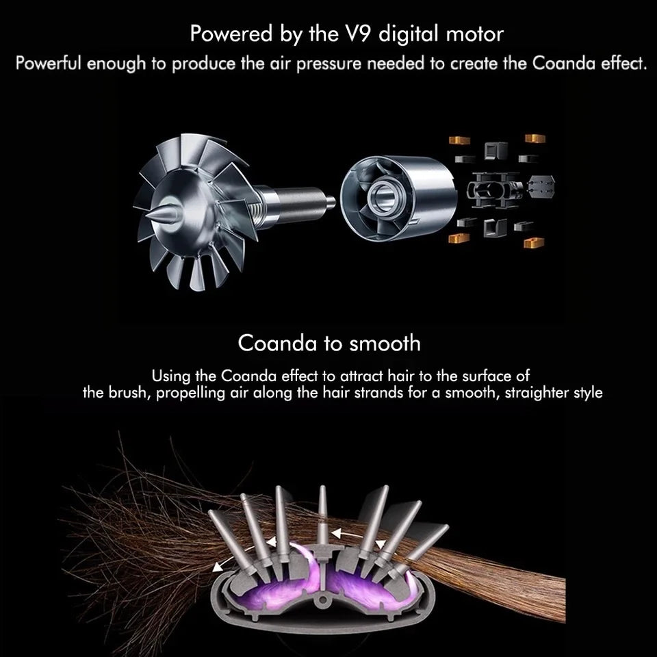 Sèche-cheveux multifonction 6 en 1 au design innovant : styler 6 en 1 avec fer à boucler et brosse à air chaud.