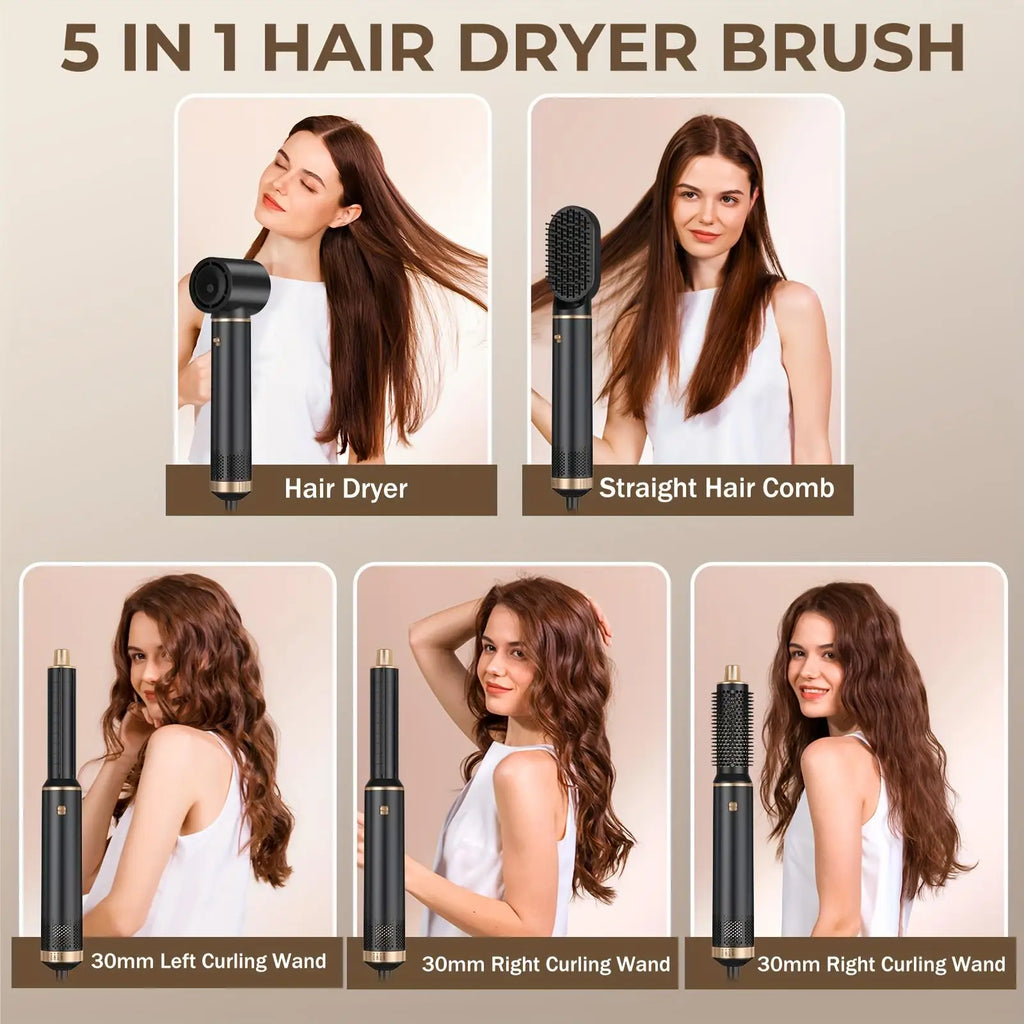 Brosse séchoir à air 5 en 1 UKLISS, brosse à air chaud pour boucler les cheveux, styler avec ionisation négative