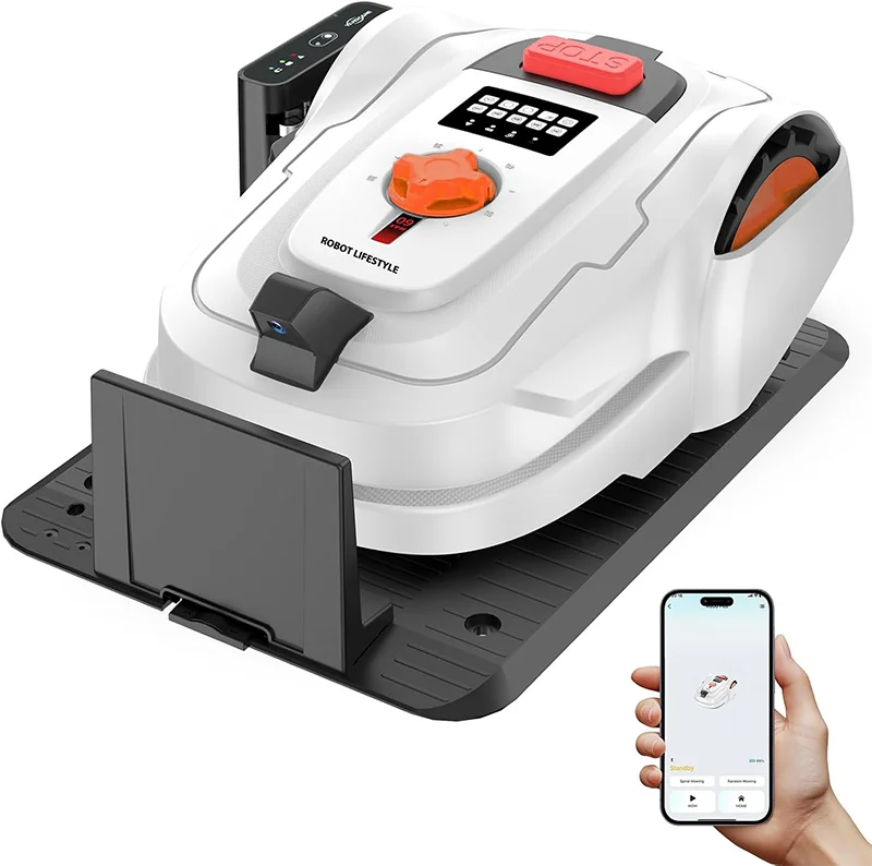 Tondeuse à gazon robotisée Upgarde sans câble périphérique, contrôle par application, capteur visuel, tondeuse robotisée intelligente pour une surface de 1000 m².