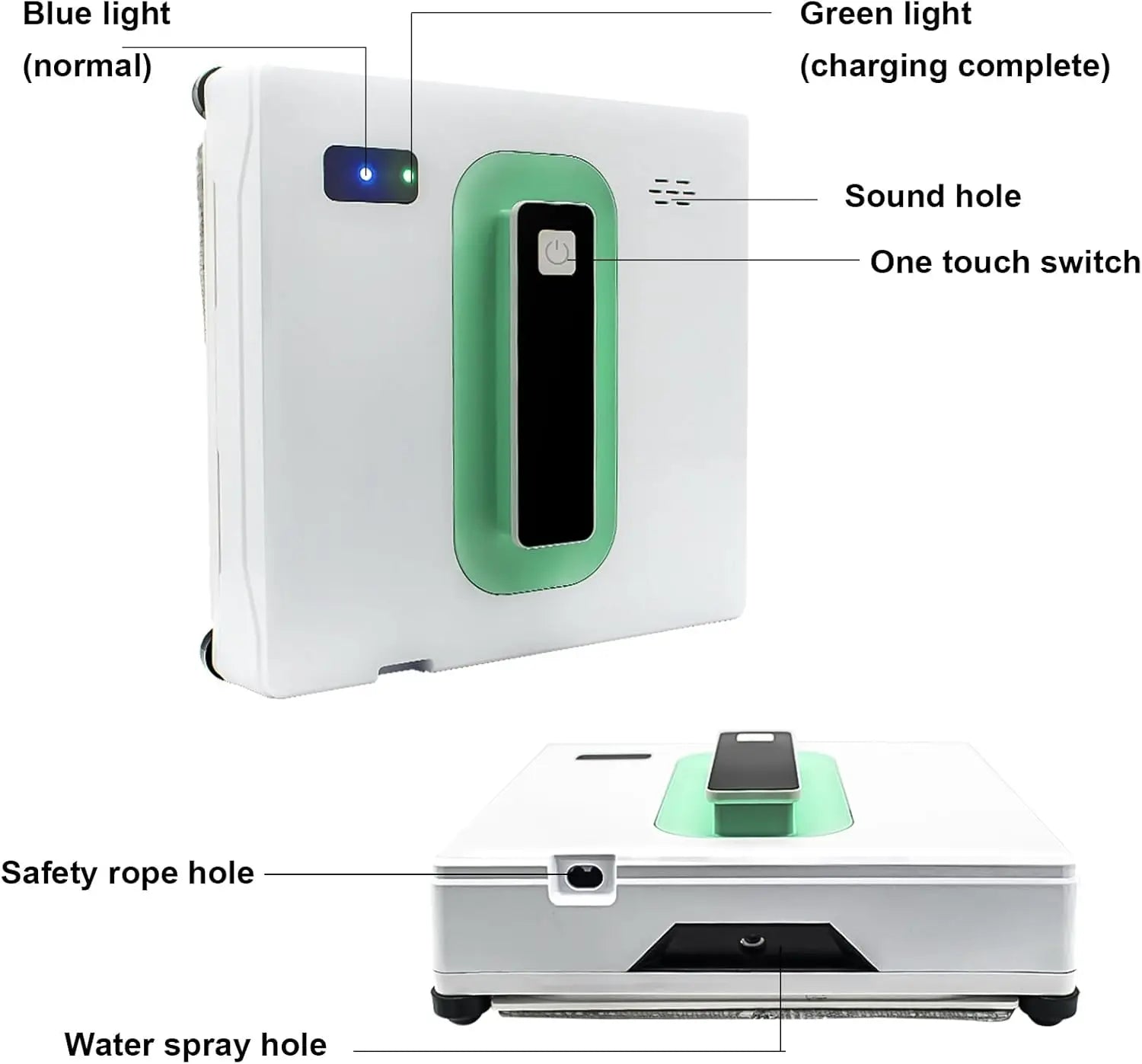 Robot aspirateur de vitres amélioré 2026 avec aspirateur intelligent automatique double bidirectionnel ultra-mince de 5600 Pa, pour carrelage/classe