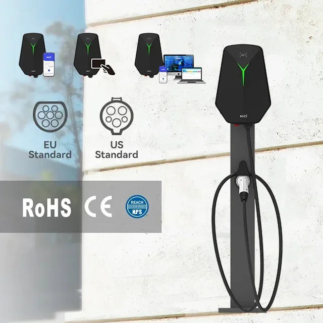 Borne de recharge intelligente HICI 7 kW/11 kW CA pour véhicules électriques, type 2, 16 A/32 A, borne de recharge pour véhicules électriques 22 kW
